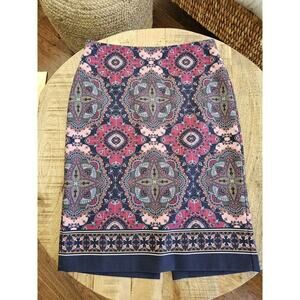 Talbots Kaleidoscope Length Pencil Skirt Women's Size 4 Heritage Career Preppy